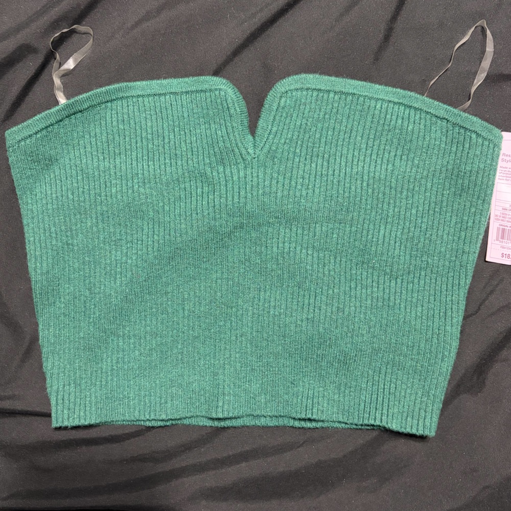 Wild Fable Green Ribbed Knit Top